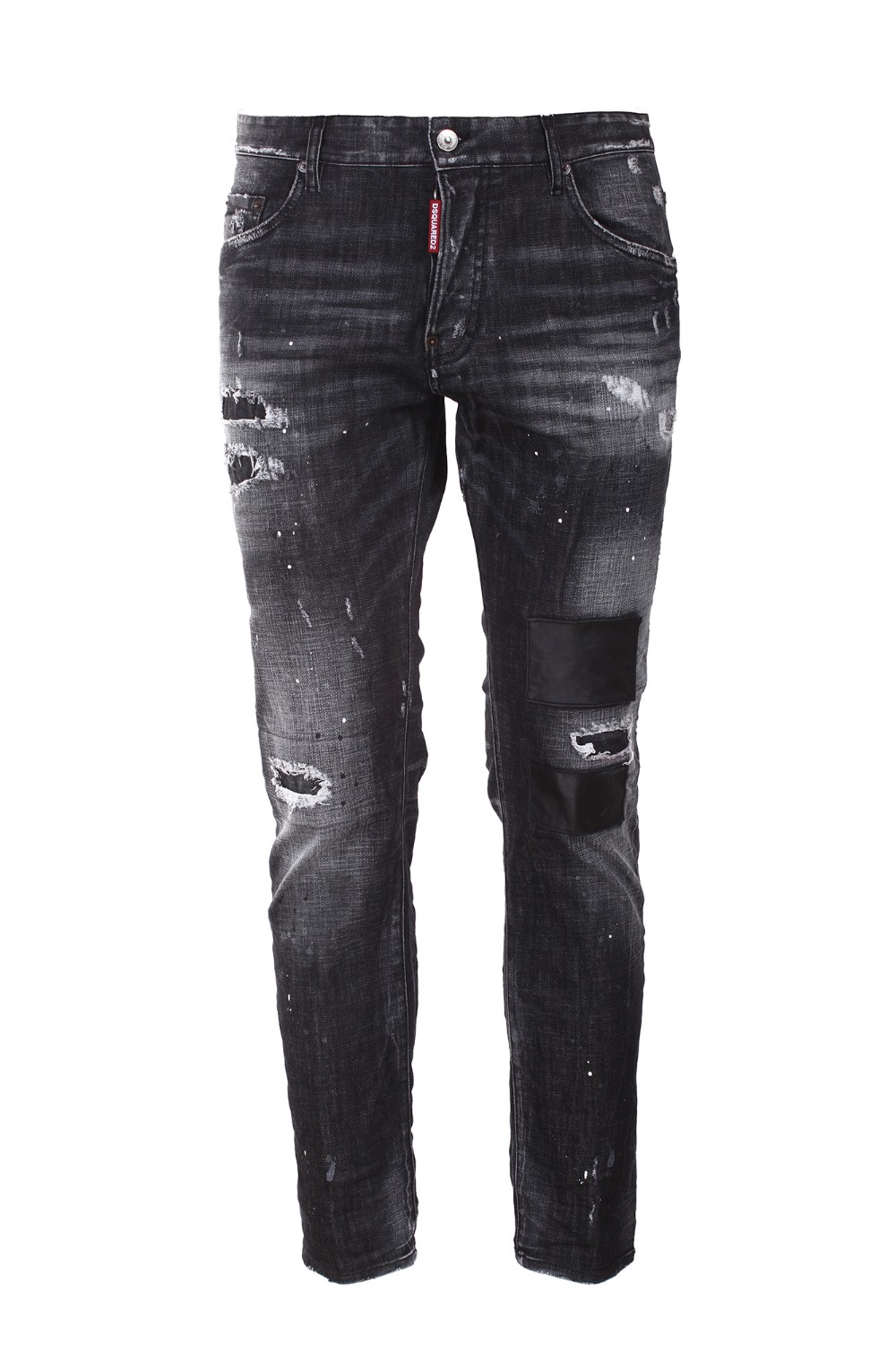 shop DSQUARED2  Jeans: DSQUARED2 jeans in denim di cotone stretch.
Modello skater.
Vestibilità slim.
Lavaggio used con dettagli destroyed e macchie di vernice.
Chiusura con bottoni.
Label logata sulla patta.
Etichetta logata sul retro, in pelle.
Composizione: 98% cotone 2% elastan.
Made in Italy.. S74LB1223 S30357-900 number 4800299